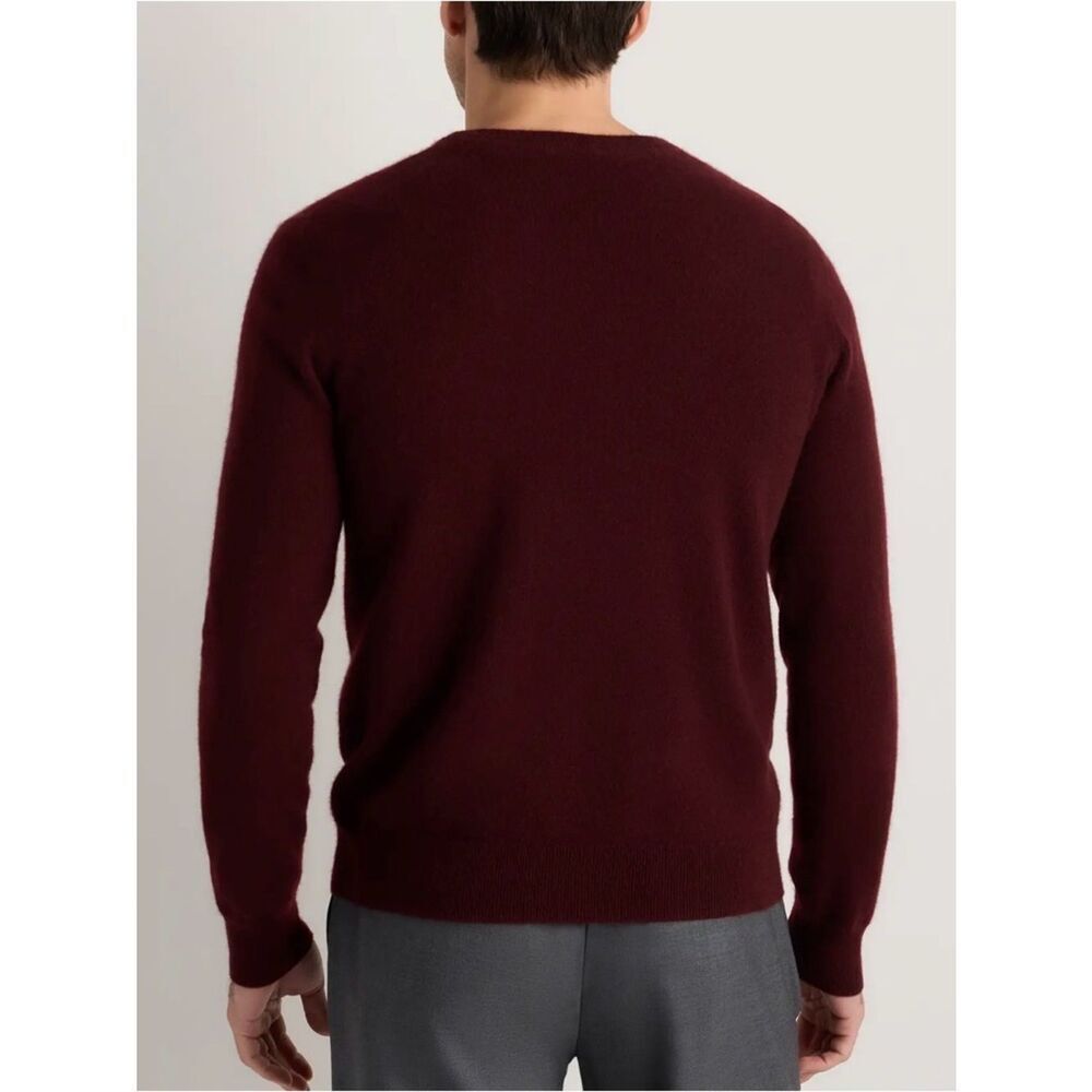 Quince Burgundy Men’s Crew Neck 100% Magnolia Cashmere Sweater(Size Small) - Picture 2 of 5